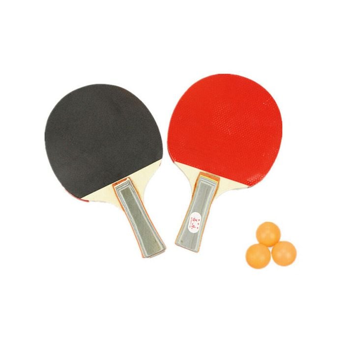 Set of Table Tennis Rackets with 3 Ping Pong Balls - 2 Bats included