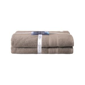 2PK Ultimate Alanya Bath Sheet/Towel 550Gsm Almond