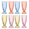 2x 4pc Porto Soda Lime Glass Milkshake Cups 340ml Citron, Ruby, Sky, Rose
