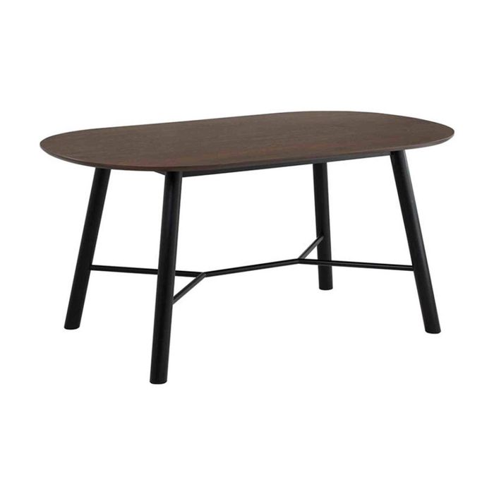 Modern Furniture HAROLD Dining Table 160cm - Walnut & Black