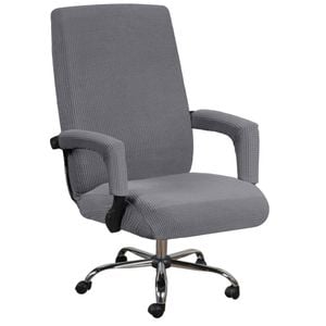 Smarcute High Stretch Office Chair Cover Jacquard Fabric Large Size Grey (Just Cover Not Chair)