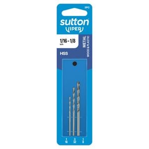 Sutton Tools Viper 3 Piece Imperial Jobber Drill Bit Refill Set