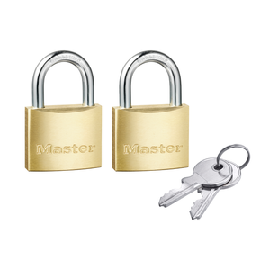 Master Lock 40mm Brass Keyed Padlock - 2 Pack