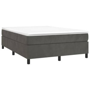 vidaXL Bed Frame Mattress Base Bedstead Dark Grey 153x203 cm Queen Size Velvet