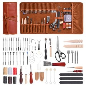 VEVOR Leather Working Tools Kit 72 PCS with Portable Storage Bag for Beginners