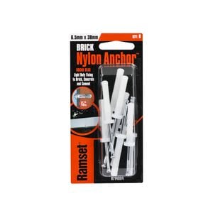 Ramset  6.5 x 38mm Round Head Nylon Anchor - 8 Pack