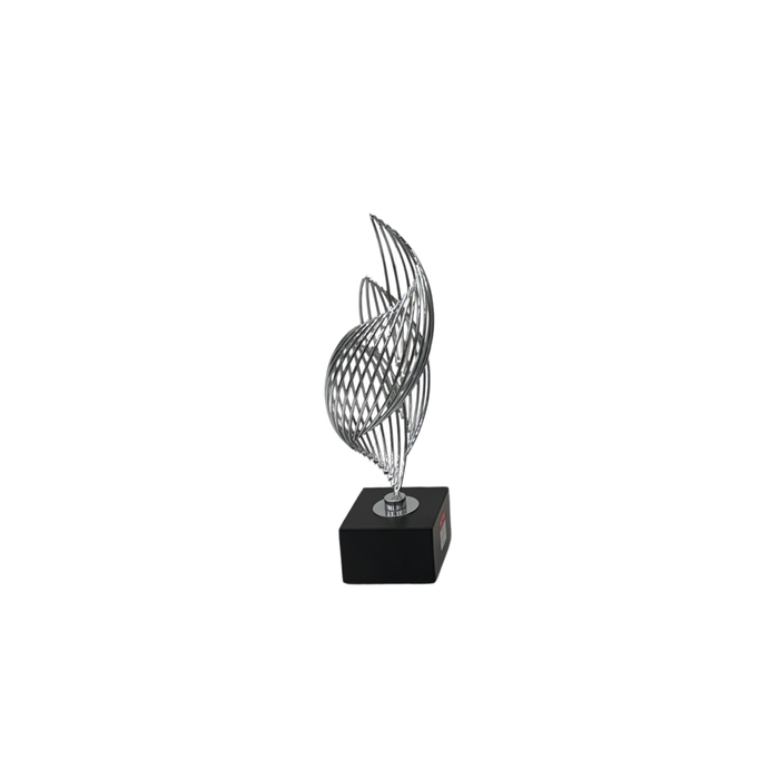 Elegant Collections Small Black/Silver Ribbon Decorative Sculpture