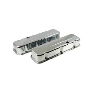 Tall Chromed Steel Big Block Chev Rocker Covers, No Logo