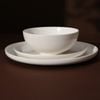 Gourmet Kitchen Essential 12 Pc Dinner Set Coupe Shape, Gloss Glaze White 4 Person