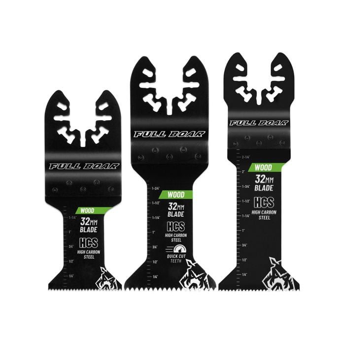 Full Boar 3 Piece Assorted Wood Plunge Cut Multi-Tool Blade Set