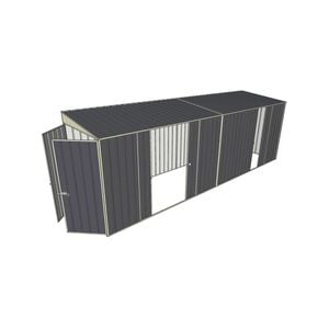 Build-a-Shed 1.5 x 6 x 2m Skillion Double and Single Sliding Side Doors Shed - Grey