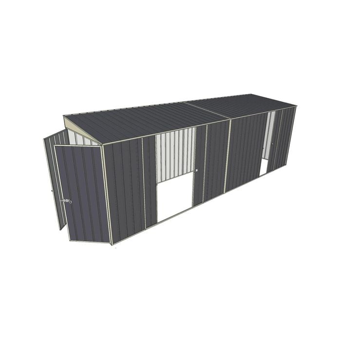 Build-a-Shed 1.5 x 6 x 2m Skillion Double and Single Sliding Side Doors Shed - Grey