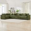 Homfurn 390cm Oversized Modular Sectional Sofa, Corduroy Large Sectional Couches, 4 Seater Modern Deep Seat Sofa Set