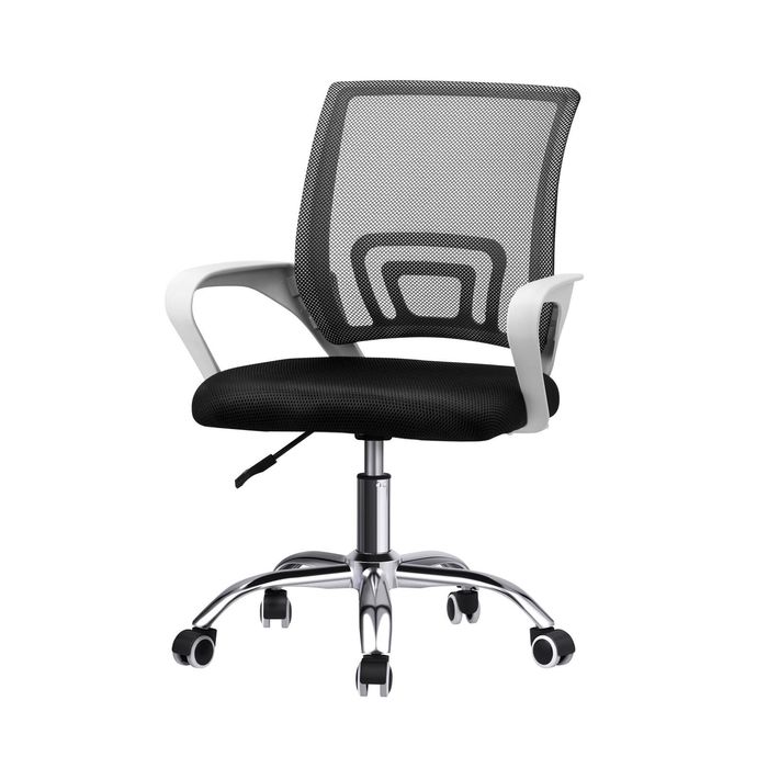 Oikiture Mesh Office Chair Backrest White&Black