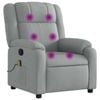 vidaXL Massage Recliner Chair Reclining Armchair Single Sofa Light Grey Fabric