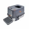 P&P Grey And Silver Stainless Steel Cat Litter Box With Front Entry And Scoop
