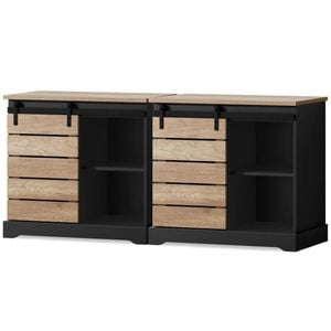 ALFORDSON Set of 2 Buffet Sideboard Cabinet Sliding Door Cupboard Storage Kitchen