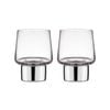 Tempa Aurora Clear Set of 2 Glass Tumbler Silver