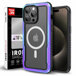Tough On iPhone 15 Pro Max Case Iron Shield with Magsafe Iridescent