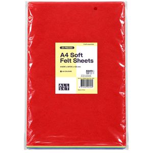 All Set A4 Soft Felt Sheets - 20 Pack
