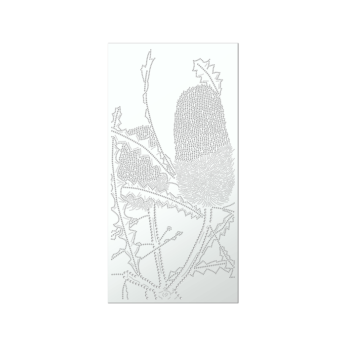 Walpix 1800 x 900 x 2mm Perforated Aluminium Decorative Screen Flat Profile Banksia - White Satin
