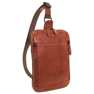 Pierre Cardin Mens Leather Crossbody Bag in Cognac - Cognac | Leather | Crossbody