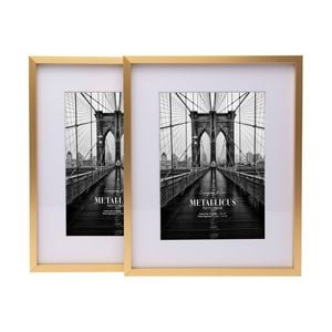 Cooper & Co. 8 x 10inch Mat to 5 x 7inch Set of 2 Gold Premium Metallicus Metal Photo Frames
