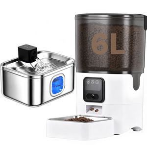 Advwin Automatic Smart Pet Feeder with Wireless Pet Water Fountain Set