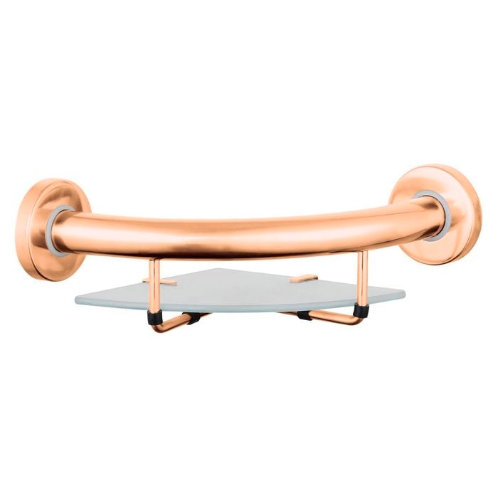 evekare Rose Gold Corner Shelf Grab Rail