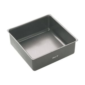 Mastercraft 23cm Heavy Loose Base Deep Non-Stick Square Cake Pan - Black