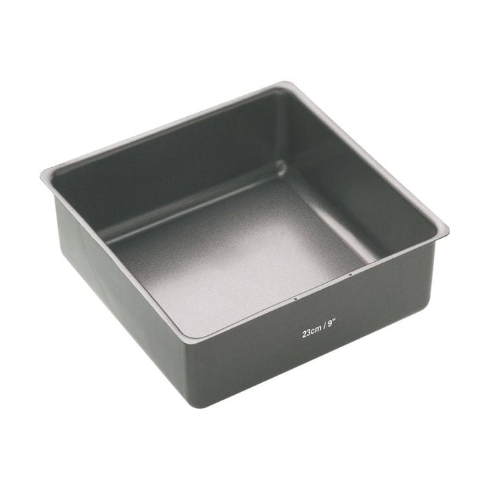 Mastercraft 23cm Heavy Loose Base Deep Non-Stick Square Cake Pan - Black