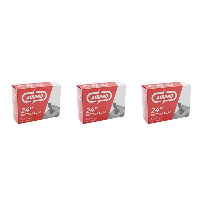 3PK AirPro Bicycle Inner Tube w/ Schrader Valve 24x2.1-2.4''