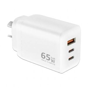 Sansai 65w Gan Charger Fast 3-port Usb-c Usb-a Charging Travel Adapter