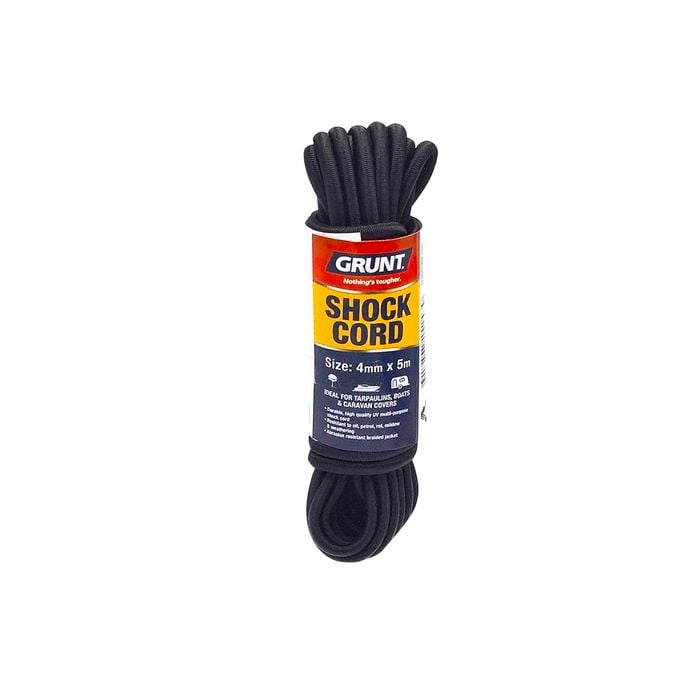 GRUNT 4mm x 5m Black Shock Cord