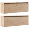 vidaXL 2x Solid Wood Pine Wall Cabinets Hanging Shelf Storage Home Organiser