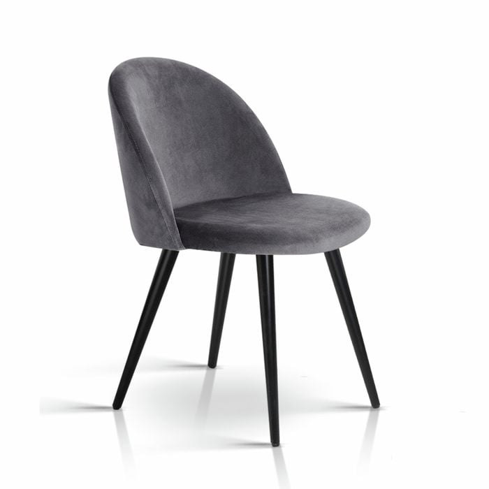 Artiss Set of 2 Dark Grey Velvet Modern Dining Chairs