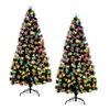 Tinseltown 2PCS LED Christmas Tree 1.8M 6FT Xmas trees Optic Fibre Snow Multi Colour