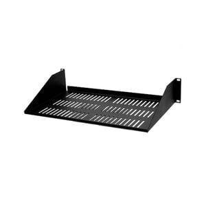 2U 2RU 19in x 267mm (10.5in) Vented Cantilever Steel Shelf for Rack System Black