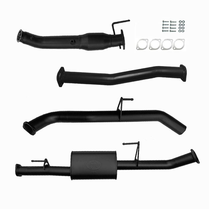 Ignite Exhausts Turbo Back For Nissan D23 Navara Np300 3" Cat & Muffler Black Aluminised Steel