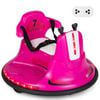 Costway 360° Spin Kids Bumper Car with Remote, Music and LED Lights Pink