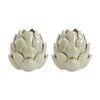 2x LVD Ceramic Articoke Decoration Home/Office/Lounge Tabletop Decor 9x9cm Sage