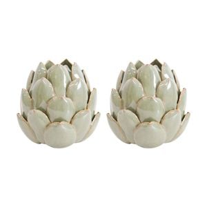 2x LVD Ceramic Articoke Decoration Home/Office/Lounge Tabletop Decor 9x9cm Sage