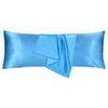 LINENOVA 2pcs Luxury Silk Satin Pillow Cases Pillowcase Cushion Covers - Body,Light blue