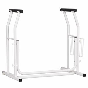 Advwin Toilet Safety Rails, Toilet Seat Riser with Storage Basket, 350lbs Toilet Safety Frame, for Elderly, Handicap, Disabled