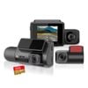Elinz 3 Channel Dash Cam 4K+1080P+2K Three Way WiFi GPS Night Vision Supercapacitor Sony Starvis Car DVR 32GB U3 Card