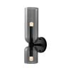 LumenSphere Calice 2-Light Wall Light - Black Finish, Smoke Glass, Iron Frame, E14 Base