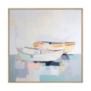 Artey | Maritime Tranquility II - Framed Canvas - Natural Frame - 64 x 64cm