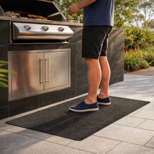 Protect your BBQ area deck or concrete with this mat that captures oil & grease.