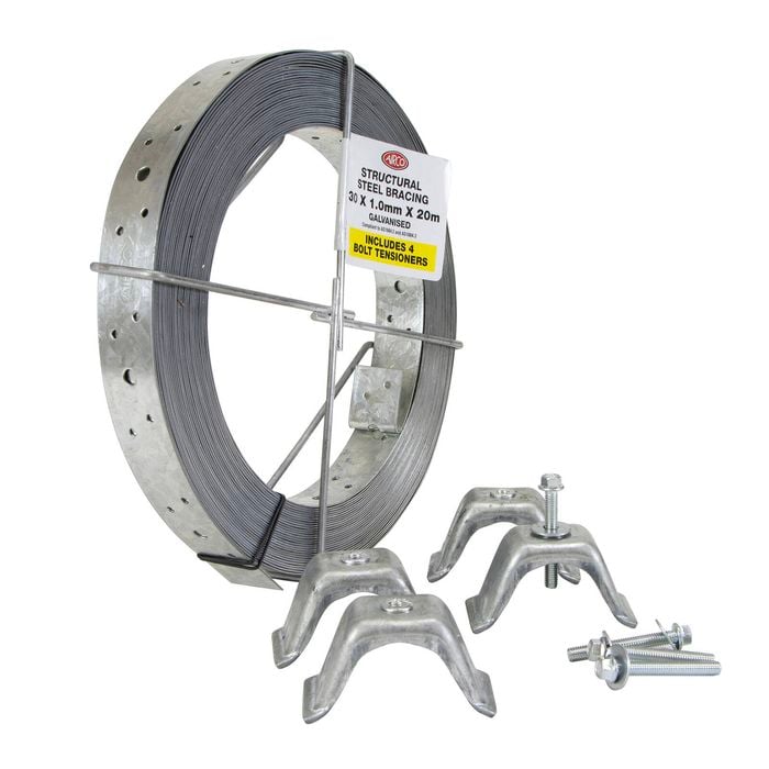 Airco 30 x 1.0mm x 20m Structural Galvanised Strapping & Tensioner Pack