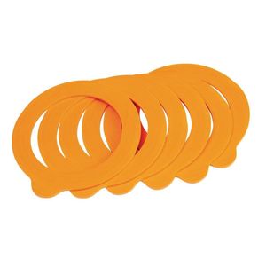 Kilner Spare Rubber Seals for Preserve Jar Round Clip Top Orange 125ml Pack of 6